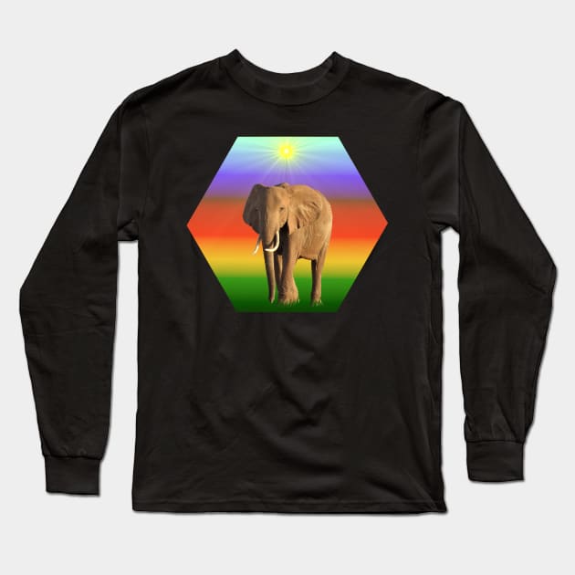 Elephant - Hexagram - Kenya / Africa Long Sleeve T-Shirt by T-SHIRTS UND MEHR